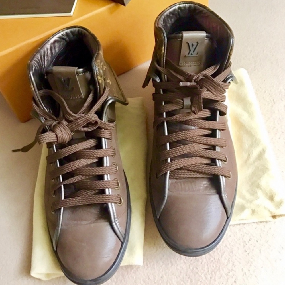 Louis Vuitton Brown Leather Athletic Sneakers